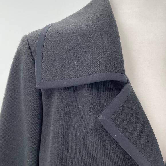 St John Black Knit Cropped Long Sleeve Luxury Designer Swing Jacket Blazer 12 - Picture 6 of 15